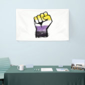 Non-binaire trotsprotestvuist spandoek (Beurs)