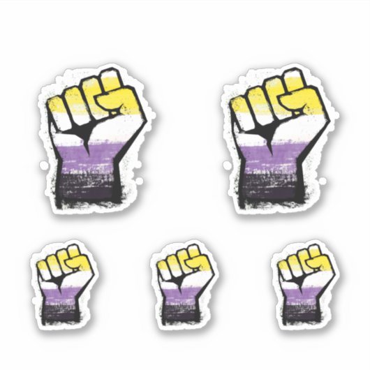 Non-binaire trotsprotestvuist sticker (Voorkant)