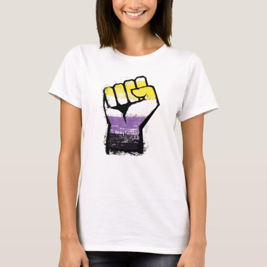 Non-binaire trotsprotestvuist t-shirt (Voorkant)