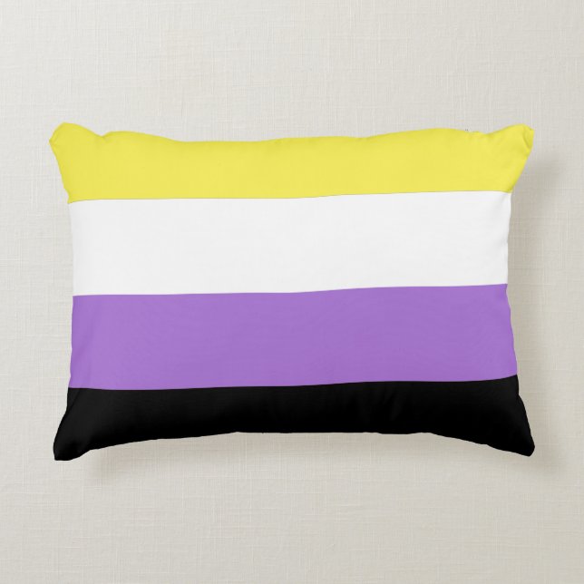 Non-binaire trotsvlag accent kussen (Voorkant)
