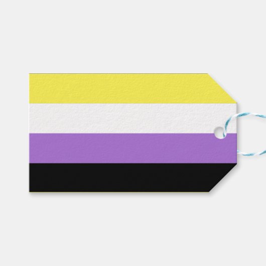 Non-binaire trotsvlag cadeaulabel (Voorkant (Horizontaal))