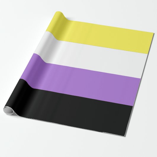 Non-binaire trotsvlag cadeaupapier (Uitgerold)