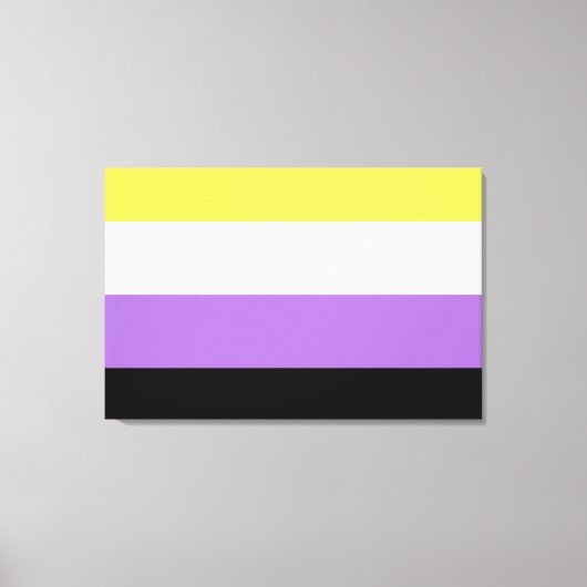 Non-binaire trotsvlag canvas afdruk (Voorkant)