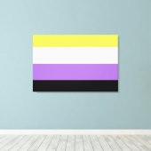 Non-binaire trotsvlag canvas afdruk (Insitu (Houten vloer))