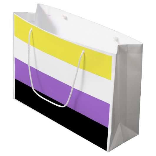 Non-binaire trotsvlag groot cadeauzakje (Voorkant Gekanteld)