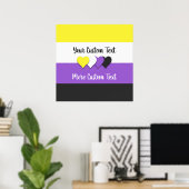 Non-binaire trotsvlag met harten poster (Thuiskantoor)