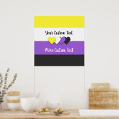 Non-binaire trotsvlag met harten poster (Keuken)