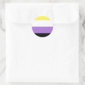 Non-binaire trotsvlag ronde sticker (Tas)