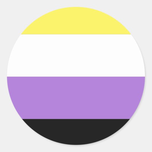 Non-binaire trotsvlag ronde sticker (Voorkant)