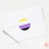 Non-binaire trotsvlag ronde sticker (Envelop)