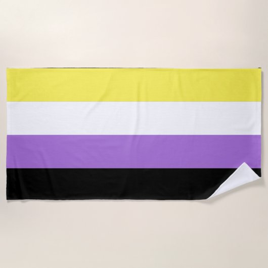 Non-binaire trotsvlag strandlaken (Voorkant)
