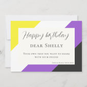 Non-binaire verjaardag felicitatie groet feestdagenkaart (Voorkant)