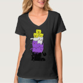 Non-Binaire Vlag Cute Cats Pile Nonbinary Pride Ka T-shirt (Voorkant)