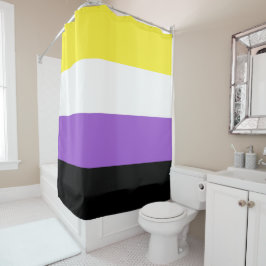 Non-binaire vlag douchegordijn