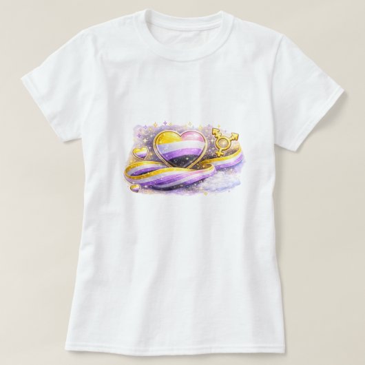 Non-Binaire Vlag Esthetische Pride T-Shirt (Design voorkant)