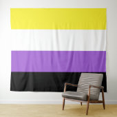 Non-binaire vlag Extra groot LGBT Wandkleed (In Situ (horizontaal))