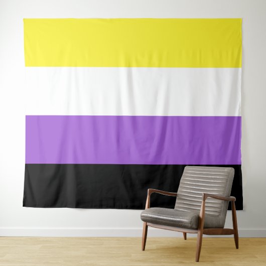 Non-binaire vlag Extra groot LGBT Wandkleed (In Situ (horizontaal))
