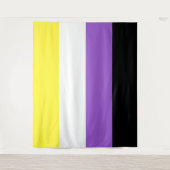 Non-binaire vlag Extra groot LGBT Wandkleed (Voorkant)