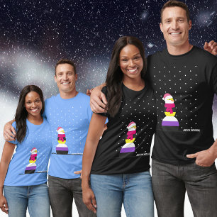Non-binaire vlag kerstcadeau sneeuwpop kleding t-shirt