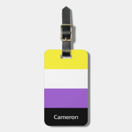 Non-binaire Vlag LGBT Persoonlijk gemaakt Bagagelabel