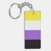 Non-binaire vlag sleutelhanger (Voorkant Links)