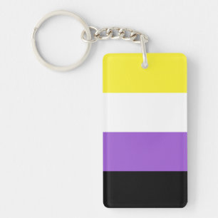 Non-binaire vlag sleutelhanger