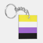 Non-binaire vlag sleutelhanger (Voorkant Links)