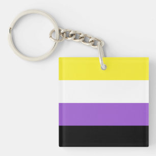 Non-binaire vlag sleutelhanger