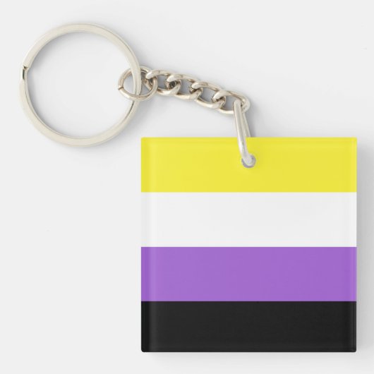 Non-binaire vlag sleutelhanger (Voorkant)