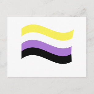 Non-binaire vlag zwaaiend briefkaart
