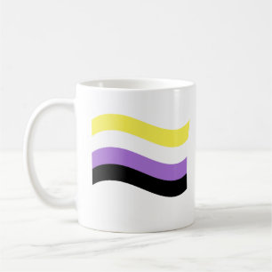 Non-binaire vlag zwaaiend koffiemok