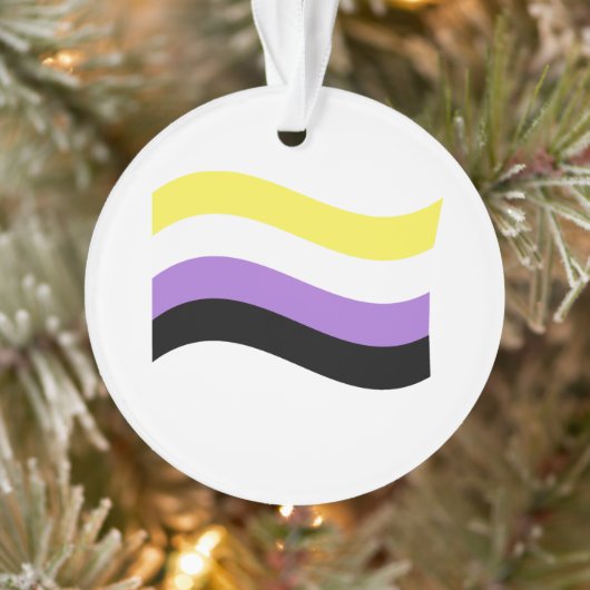 Non-binaire vlag zwaaiend ornament (Boom)