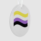 Non-binaire vlag zwaaiend ornament (voorkant)