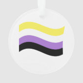 Non-binaire vlag zwaaiend ornament (achterkant)