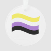 Non-binaire vlag zwaaiend ornament (voorkant)