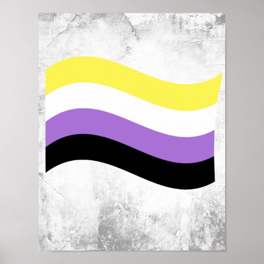 Non-binaire vlag zwaaiend poster (Voorkant)