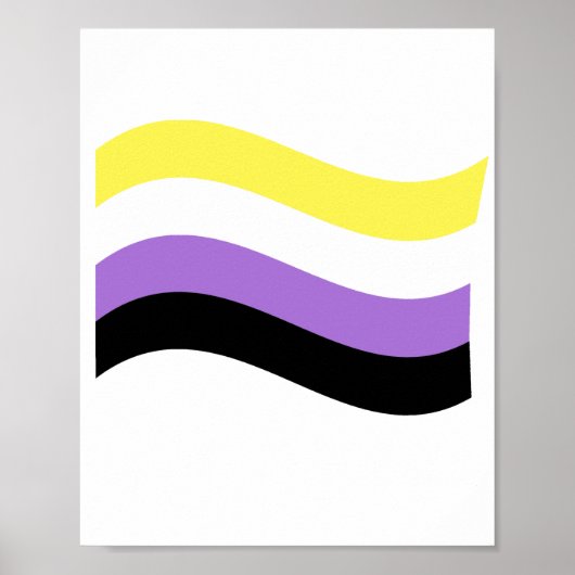 Non-binaire vlag zwaaiend poster (Voorkant)