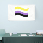 Non-binaire vlag zwaaiend spandoek (Beurs)