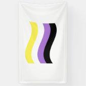 Non-binaire vlag zwaaiend spandoek (Verticaal)