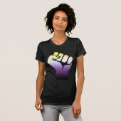 Non-binaire Vuist T-shirt (Voorkant volledig)