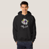 Non-Binary Ally Pride Cat Sunglazen Lgbtq Nonbina Hoodie (Voorkant volledig)