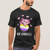 Non Binary Axolotl Heart LGBT Nonbinary Flag Gende T-shirt (Voorkant)
