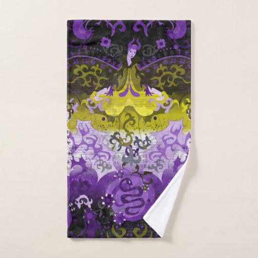 Non-Binary Dragon Damask - NonBinary Pride Vlag Bad Handdoek (Handdoek)