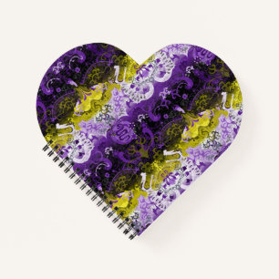 Non-Binary Dragon Damask - NonBinary Pride Vlag Notitieboek