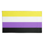 Non-binary Flag King Pillow Hoesje Kussensloop (Achterkant-Rechts)