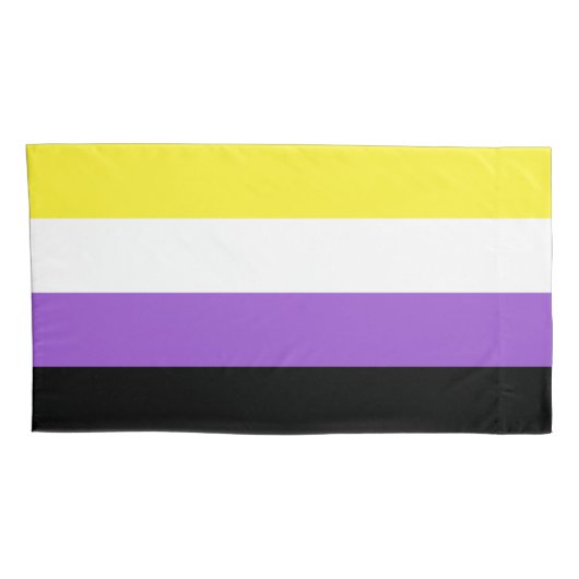 Non-binary Flag King Pillow Hoesje Kussensloop (Achterkant-Rechts)