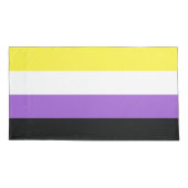 Non-binary Flag King Pillow Hoesje Kussensloop (Achterkant-Links)