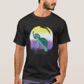 Non Binary Flag Turtle Sunglasses   LGBT Nonbinary T-shirt (Voorkant)