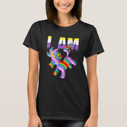 Non-Binary I AM Unicorn Vibrant T-shirt (Voorkant)