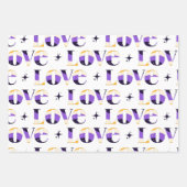 Non - Binary Love Typography Sparkle Pattern Cool Inpakpapier Vel (Voorkant 2)